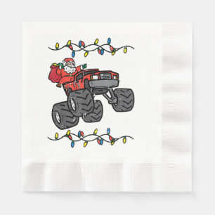Christmas Santa Monster Truck Boys Kids Toddler Yo Napkins