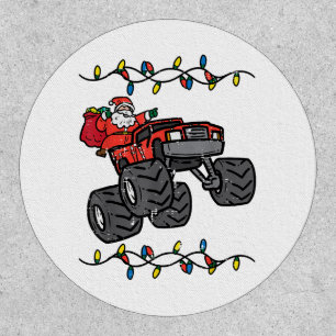 Christmas Santa Monster Truck Boys Kids Toddler Yo Patch
