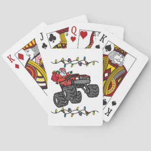 Christmas Santa Monster Truck Boys Kids Toddler Yo Poker Cards