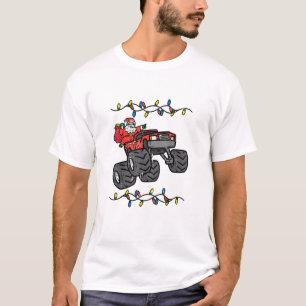 Christmas Santa Monster Truck Boys Kids Toddler Yo T-Shirt