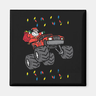 Christmas Santa Monster Truck Xmas Boys Kids Toddl Magnet