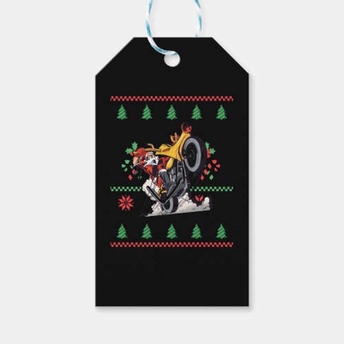 Christmas Santa Motor Rider Motorcycle Riding Gift Tags