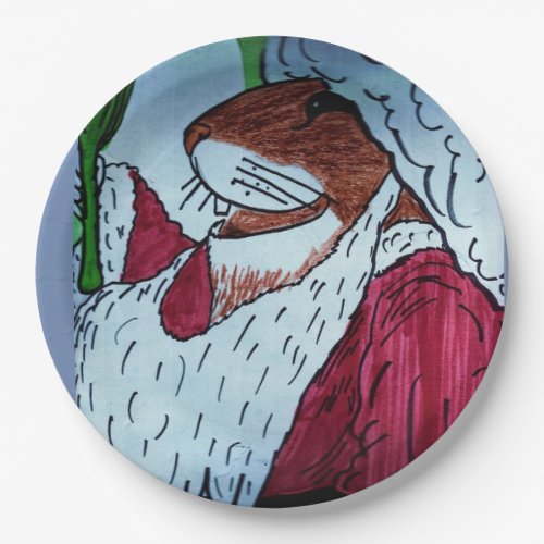 CHRISTMAS SANTA MOUSE   PAPER PLATES