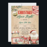 Christmas Santa Movie Night Popcorn Rustic Invitation<br><div class="desc">Christmas Santa Movie Night Popcorn Rustic Invitation
Elegant Holiday Movie Party Winter Outdoor Popcorn Movie Night Party</div>