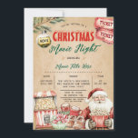 Christmas Santa Movie Night Popcorn Rustic Invitation<br><div class="desc">Christmas Santa Movie Night Popcorn Rustic Invitation
Elegant Holiday Movie Party Winter Outdoor Popcorn Movie Night Party</div>