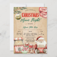 Christmas Santa Movie Night Popcorn Rustic