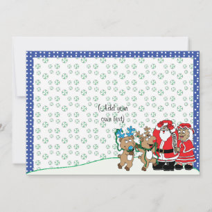 Christmas Santa Mrs Claus of Color Holiday Card