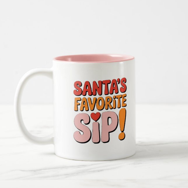 Christmas Santa Mugs | Gift for Coffee Lover (Left)