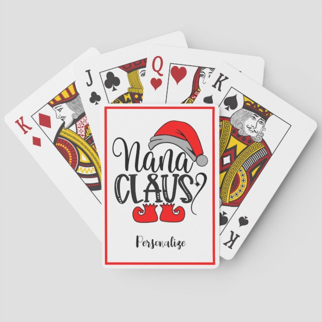 Christmas Santa Nana Claus Funny Holiday Poker Cards (Back)