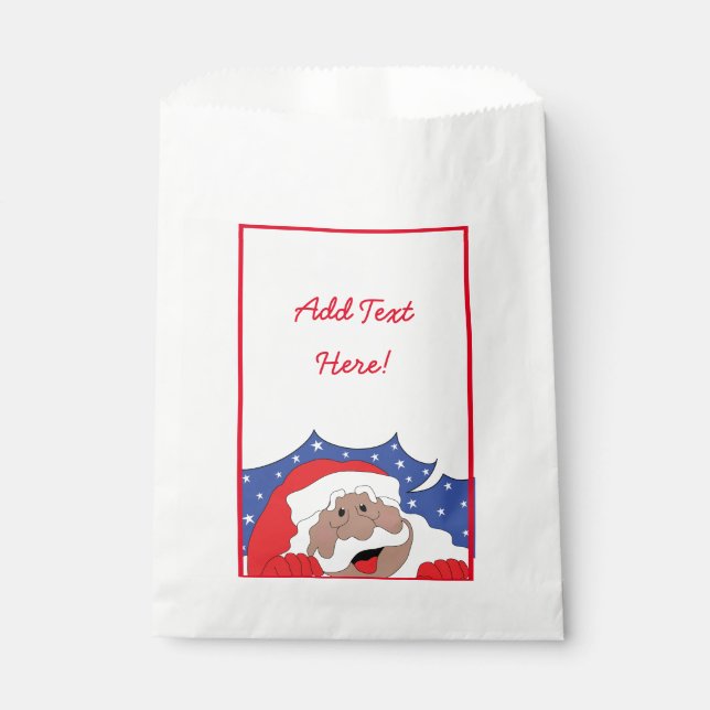 Christmas SANTA of Color SAYS Favor Bag (Front)