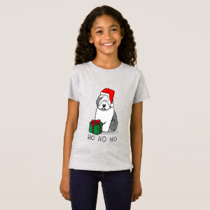 Christmas Santa Old English Sheepdog (Gray 1) Cute T-Shirt