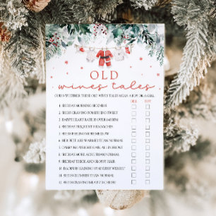 Christmas Santa Old Wives Tales Baby Shower Game Invitation