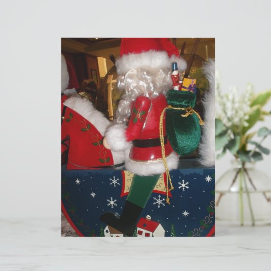 Christmas Santa on a Horse with Snow Art Print (Standing Front)