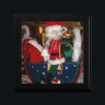Christmas Santa on a Horse with Snow Art Print Jewelry Box<br><div class="desc">Christmas Santa on a Horse with Snow Art Print Introducing the "Christmas Santa on a Horse with Snow Art Print, " a delightful and festive scene that captures the whimsical spirit of the holiday season. This artwork features Santa Claus riding a beautifully adorned horse, set against the backdrop of a...</div>