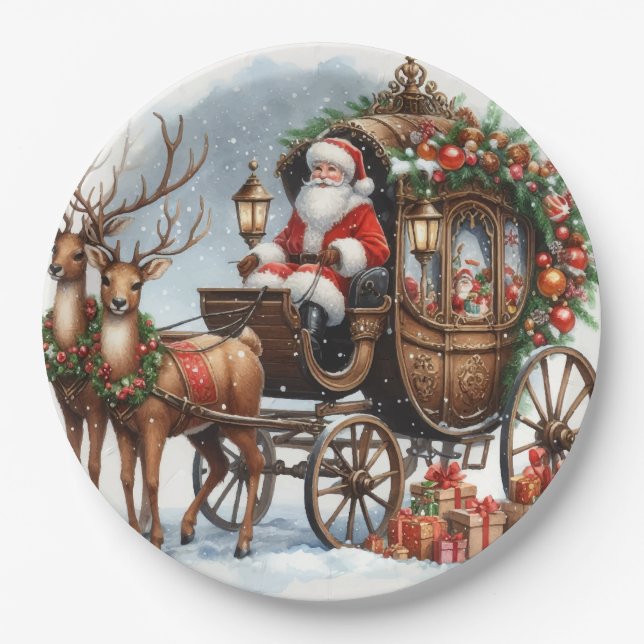 Christmas santa paper plates (Front)