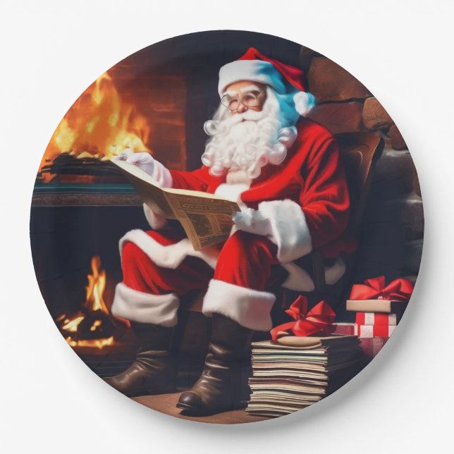 Christmas Santa Paper Plates (Front)