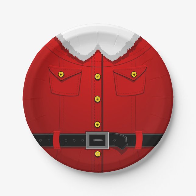 Christmas Santa Paper Plates Festive Party Plates (Front)