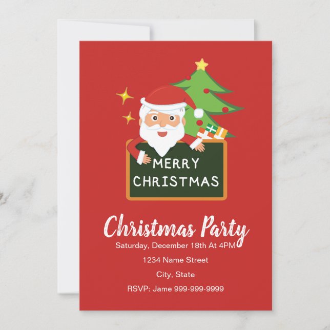 Christmas Santa Party Invitation (Front)