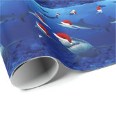 Christmas Santa Party Sharks Wrapping Paper (Roll Corner)