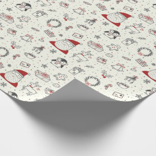 Christmas Santa, Penguins, Rudolph and More Wrapping Paper
