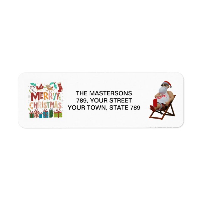 Christmas & Santa personalize Label (Front)