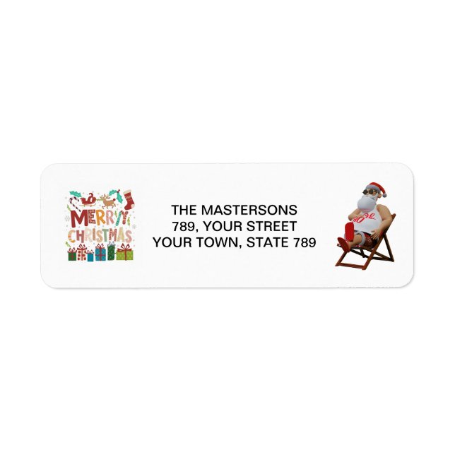 Christmas & Santa personalize Label (Front)