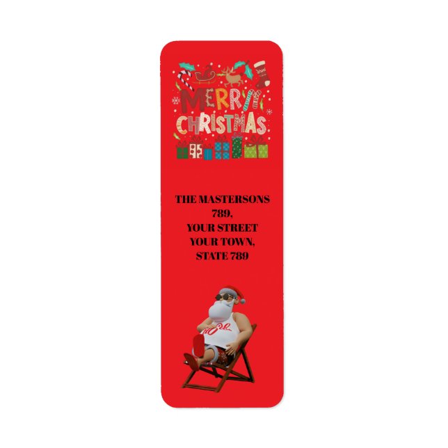Christmas & Santa personalize Label (Front)