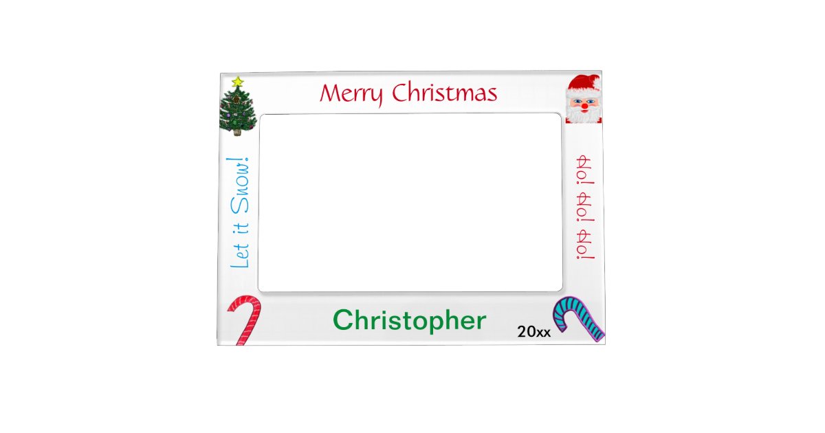 Christmas Santa Personalized Magnetic Photo Frames