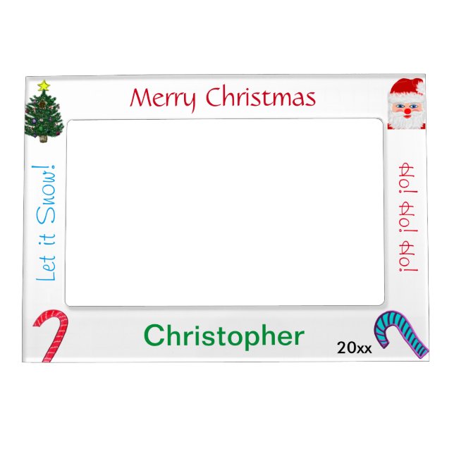 Christmas Santa Personalized Magnetic Photo Frames (Front)