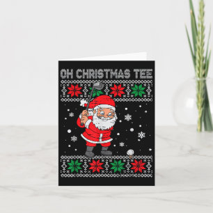 Christmas Santa Playing Golf Xmas Golfer For Mens Card