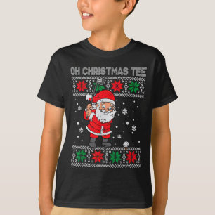 Christmas Santa Playing Golf Xmas Golfer For Mens T-Shirt