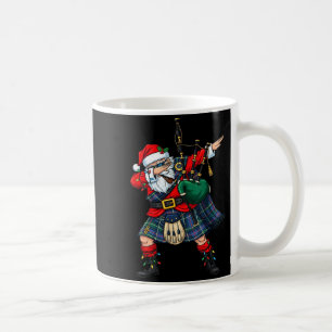 Christmas Santa Playing Scottish Bagpes Funny Holi Coffee Mug