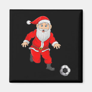 Christmas Santa Playing Soccer Football Xmas Srts Magnet