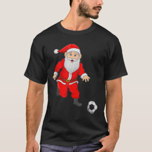 Christmas Santa Playing Soccer Football Xmas Srts T-Shirt