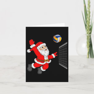 Christmas Santa Playing Volleyball Xmas Funny Srts Card