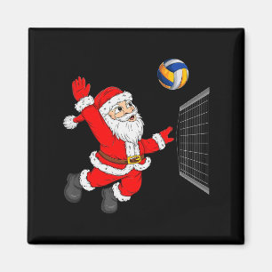 Christmas Santa Playing Volleyball Xmas Funny Srts Magnet