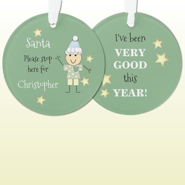 Christmas Santa please stop here green Ornament (Creator Uploaded)