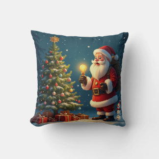 Christmas Santa present Throw Pillow