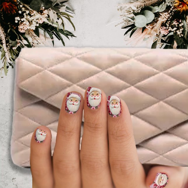 Christmas Santa Pretty in Pink Minx Nail Art (Creator Uploaded)