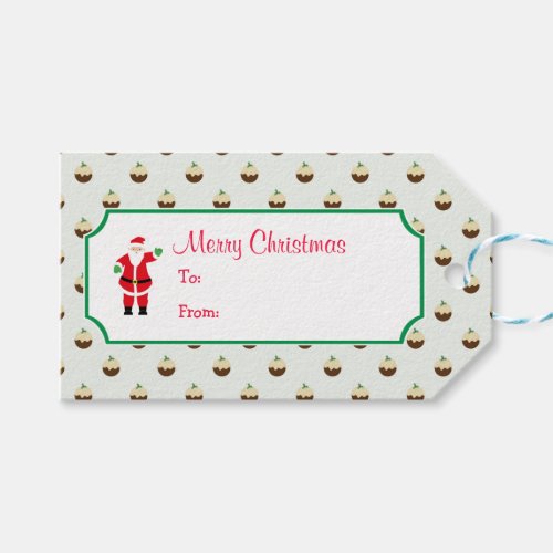 Christmas Santa  Pudding Gift Tag