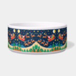 Christmas Santa Reindeer Coming To Town  Bowl<br><div class="desc">With this heartwarming depiction, Santa Claus and his trusty reindeer are captured in a joyous moment, spreading the magic of Christmas across your home. This design captures the essence of the season, radiating warmth and the promise of joy. Ideal for decorating your home, greeting cards, or holiday-themed projects, this design...</div>