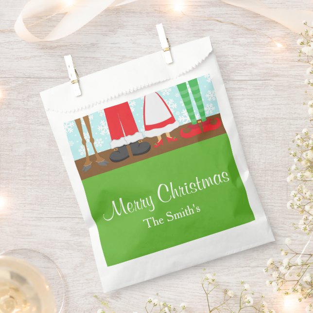 Christmas Santa Reindeer Feet Favor Bag (Clipped)