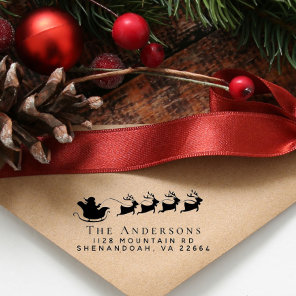 Christmas Santa Reindeer Return Address Self-inking Stamp