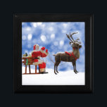 Christmas Santa Reindeer Sledging Snow Gift Box<br><div class="desc">Christmas Santa Reindeer Sledging Snow</div>