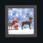 Christmas Santa Reindeer Sledging Snow Jewelry Box<br><div class="desc">Christmas Santa Reindeer Sledging Snow</div>