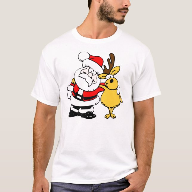 Christmas Santa & Reindeer T-Shirt (Front)