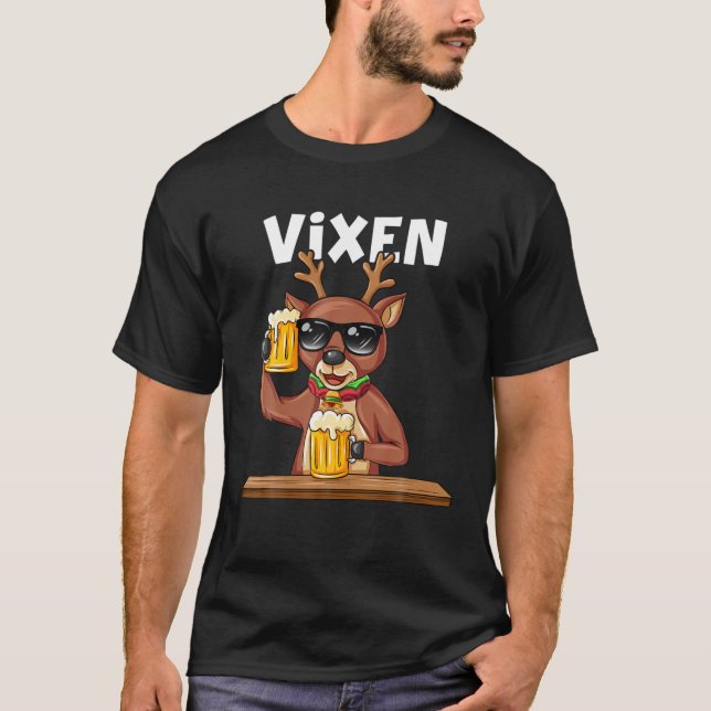 Christmas Santa Reindeer Vixen Xmas Group Costume T-Shirt (Front)