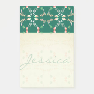 Christmas Santa Reindeer w/Name Post-it Notes