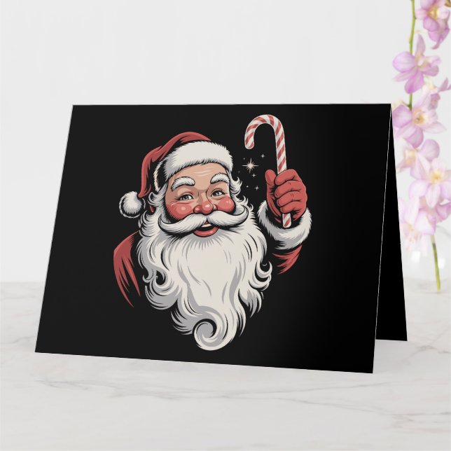 Christmas Santa Retro Gift Vintage Card (Orchid)