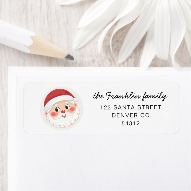 Christmas Santa Return Address Label (Insitu)